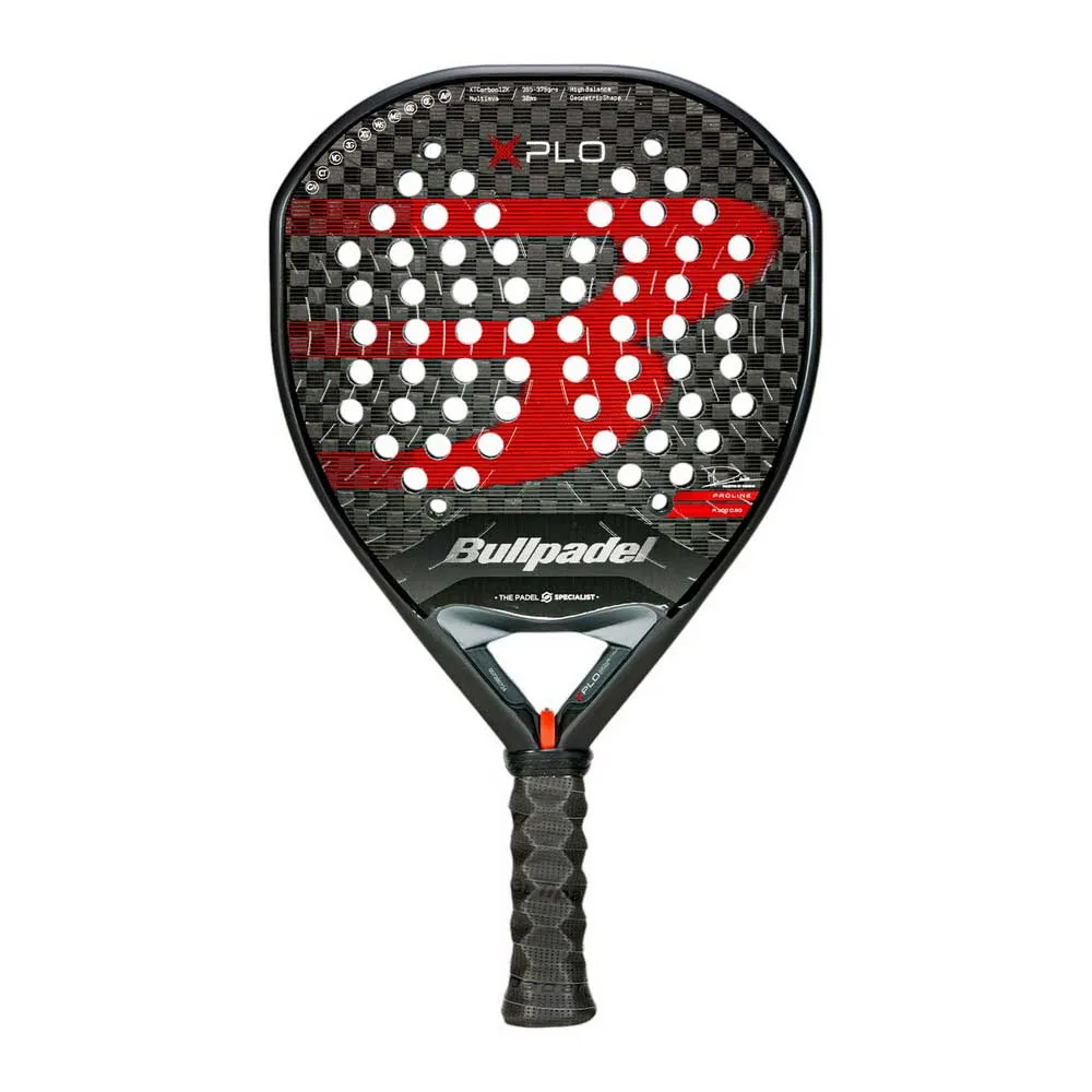 The Bullpadel XPLO 2025 is a high-performance padel racket designed for advanced players seeking maximum power and precision. Endorsed by professional player Martín Di Nenno, this racket introduces a revolutionary Geometric Shape, enhancing explosive power by optimizing weight distribution towards the head, resulting in a high balance point. The Air Power technology increases airflow by 50%, improving aerodynamics and swing speed, while the Wave System provides a flexible frame that efficiently transmits energy, offering a catapult effect for enhanced shot power. Constructed with a CarbonTube frame and XT-Carbon 12K surface, and featuring a MultiEva core, the XPLO 2025 ensures durability, responsiveness, and a comfortable feel on every shot.